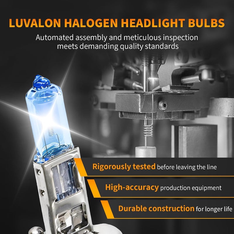 LUVALON H1 Headlight Bulbs Halogen Headlight Bulbs 12V 55W H1 High Beam Long Life High Performance Cool Bright Plug and Play Pack of 2 - Image 3